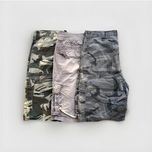 Men’s Camo Cargo Shorts Wrangler Supply Co Bundle #3 34/36 Rugged Trails
